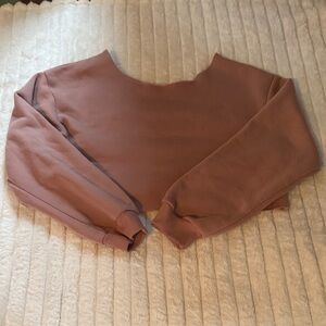 Women's Mauve Off The Shoulder Cropped Sweatshirt